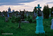 Friedhof in einem kleinem Dorf vor Horodok 