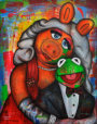 "Kermet und Piggy" POPART 70/90 cm Acryl 