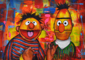 Ernie und Bert - 70/100 cm Acryl